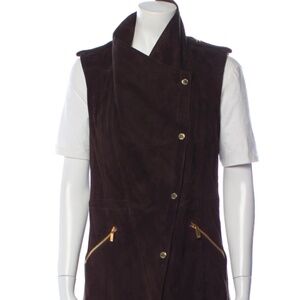 Michael Kors Collection Brown Suede Vest Size: XS | US 2 Excellent Condition